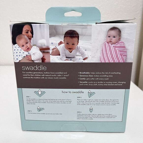 Aden + Anais Make Believe Funny Argyle Swaddle Blanket Muslin 47" x 47" NEW - Picture 5 of 8